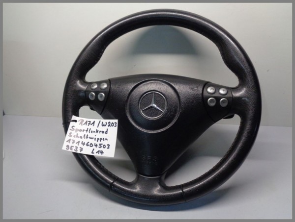 Mercedes W203 R171 Lenkrad Airbaglenkrad Leder Schaltwippen 1714604503 9E37 L14