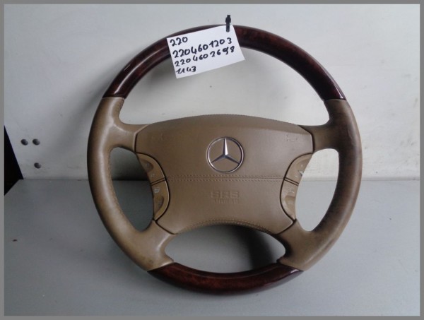 Mercedes W215 W220 Leather Steering Wheel Heating 2204601203 1A43 Beige Tan