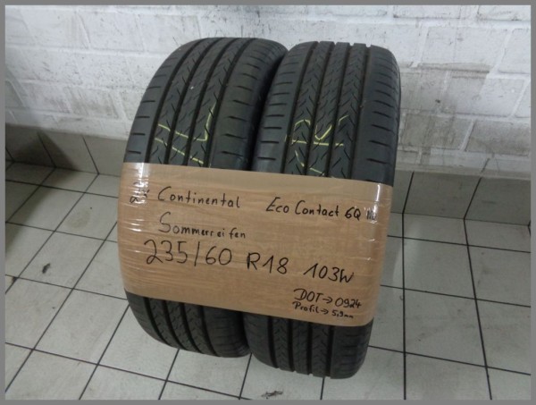 2x Continental 235 60 R18 103W Eco Contact 6Q MO SUV DOT0924 5,9mm Sommerreifen