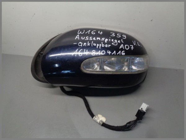 Mercedes W164 left exterior mirror, 359 Tanzanite Blue, 1648104116, foldable, original.