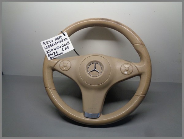 Mercedes Benz R230 W219 LEATHER steering wheel 2304602118 8N71 Beige Original L18