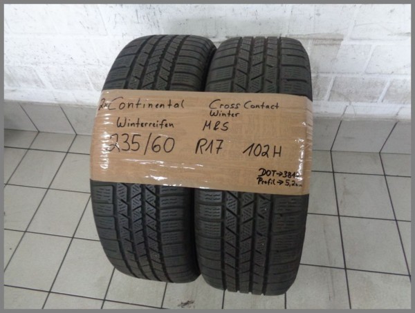 2x Continental 235 60 R17 102H CrossContact Winter DOT3812 5,2mm Winterreifen
