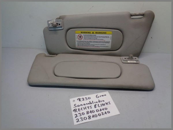 Mercedes Benz R230 SL Sun Visors Left Right GREY SET 2308100110 2308100210