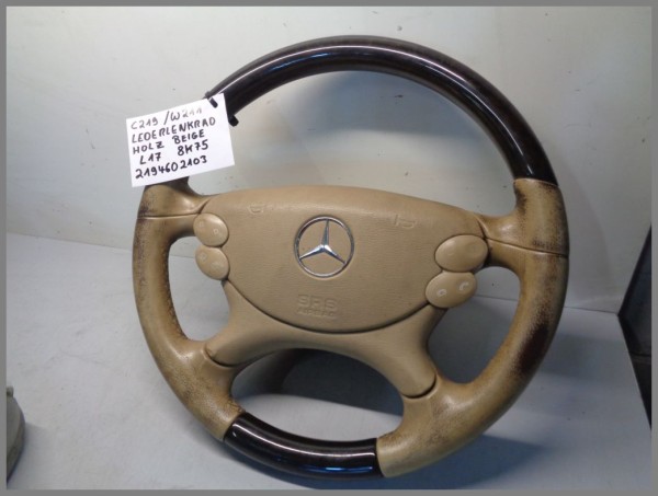 Mercedes R230 W209 W211 W219 steering wheel wooden 2194602703 8K75 pearl original