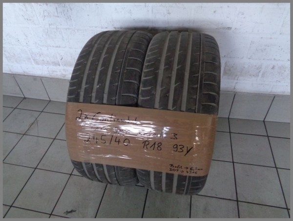2x Continental 245 40 18 93Y ContiSportContact 3 DOT4316 6,3mm Summertires