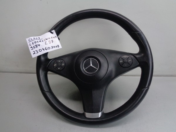 Mercedes Benz R230 W219 LEATHER Steering wheel 2304602118 9E84 Black Original L97