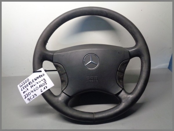 Mercedes W215 W220 Leather Steering Wheel Heating 2204601603 9C29 Black L17 Original