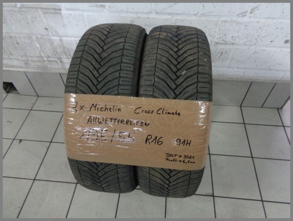 2x Michelin 195 65 R15 91H Cross Climate DOT3021 6,1mm all-weather tires