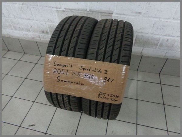 2x Semperit 205 55 R16 91V Speed ​​Life 3 DOT5020 7.1mm summer tires